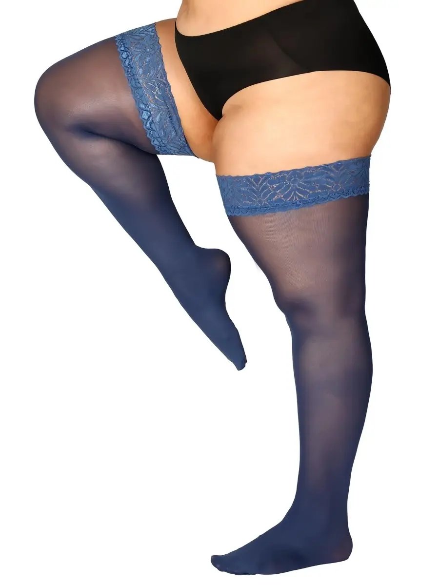 Plus Size Thigh High Stockings Silky Pantyhose - Love Salve